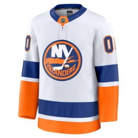 Män Ishockey New York Islanders tröja med eget tryck Fanatics Premium 2024-25 Vit Borta